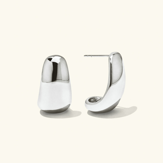 Curved Earrings Silver in the group Shop / Earrings at ANI (ANI-0623-016)