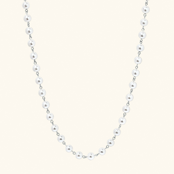 Long Pearl Necklace Silver in the group Shop / Necklaces at ANI (ANI-0624-003)