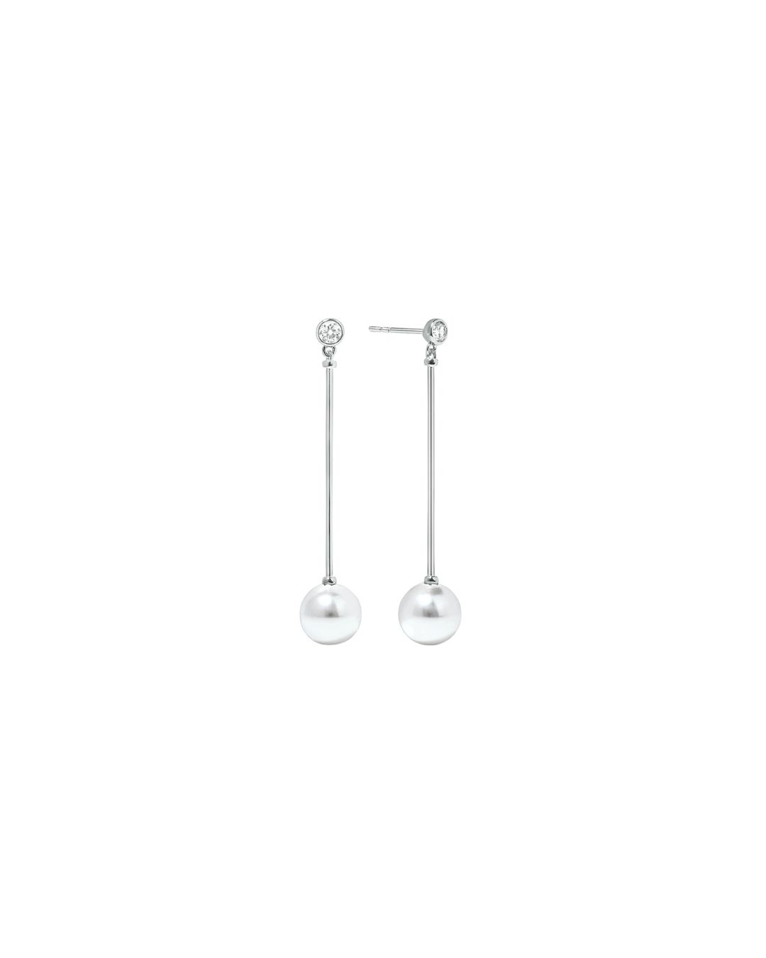 [wingbling] 925Silver☆Bianco Pearl One Touch Ring Earrings Silver Graine Earrings | Soeur