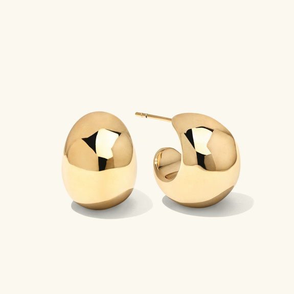 Chunky Dome Earrings Gold in the group Shop / Earrings at ANI (ANI-0823-129)