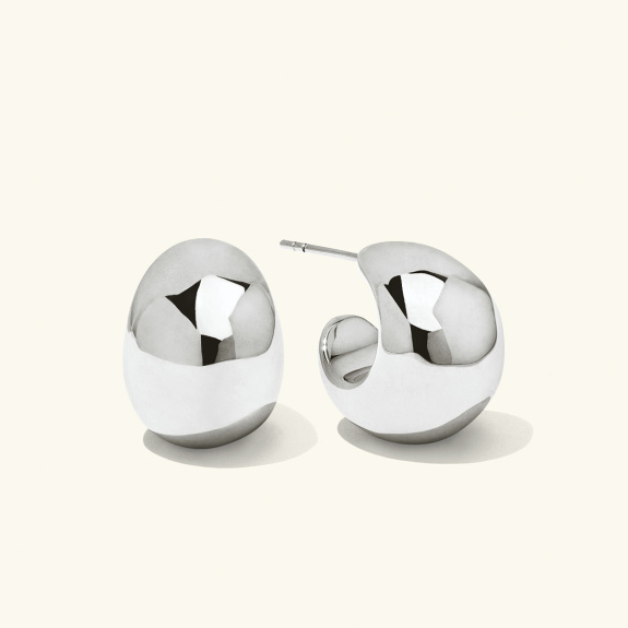 Chunky Dome Earrings Silver in the group Shop / Earrings at ANI (ANI-0823-130)