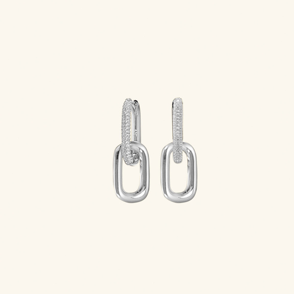 Chain Earrings Pavé Silver in the group Shop / Earrings at ANI (ANI-1023-016)