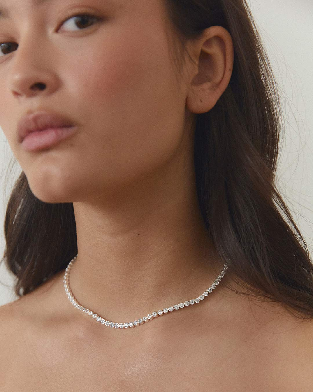 ☆ENGBROX☆ silver925 soir necklace EBNL22039 Bezel Necklace Silver | ani-jewels.com | Bianca Ingrosso