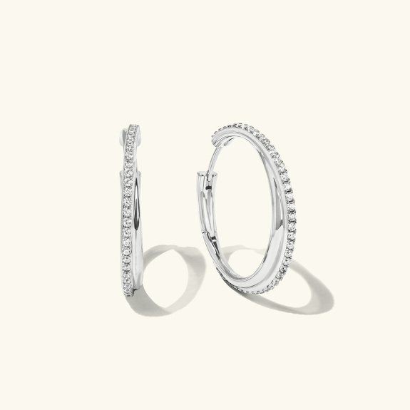 Dualité Hoops Large Silver in the group Shop / Earrings at ANI (ANI-1223-004)