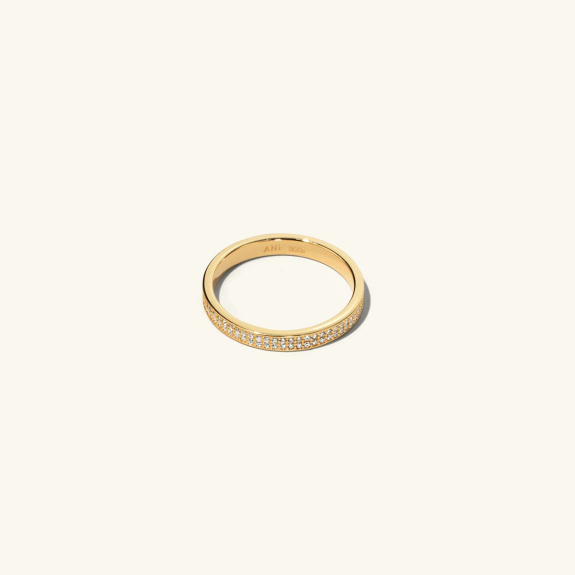 Flat Pavé Ring Gold - 16 mm in the group Shop / Rings at ANI (ANI03001)