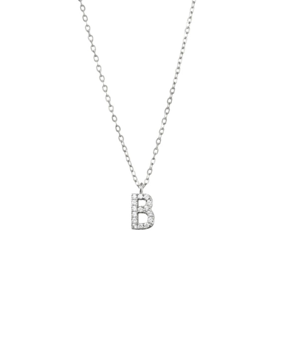 Stone Letter Necklace Silver in the group Shop / Necklaces at ANI (ANI404)