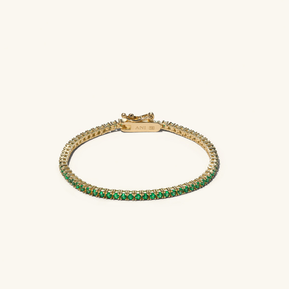 Tennis Bracelet Green Gold in the group Shop / Bracelets at ANI (ANI409)