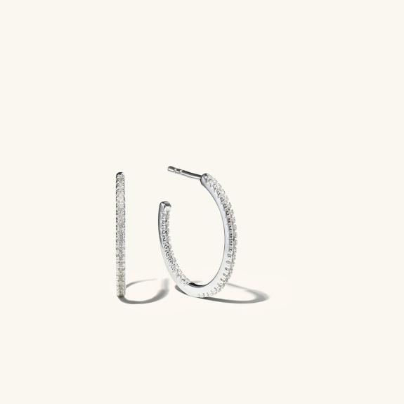 Stone Hoops Silver - 20 in the group Shop / Earrings at ANI (ANI591)