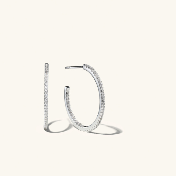 Stone Hoops Silver - 25 in the group Shop / Earrings at ANI (ANI592)