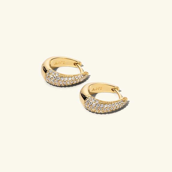 Pavé Ellipse Earrings Gold in the group Shop / Earrings at ANI (ANI695)