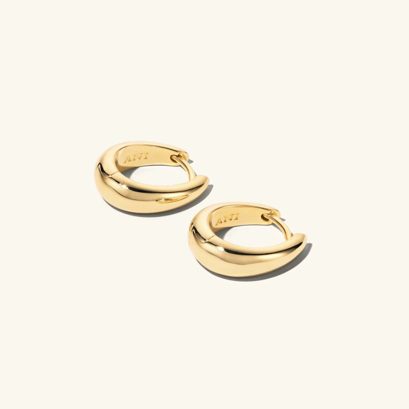 Ellipse Earrings Plain Gold in the group Shop / Earrings at ANI (ANI696)