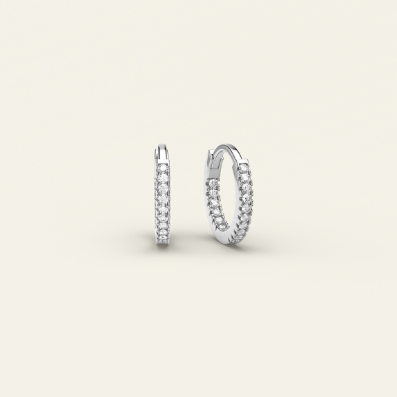 Stone Huggie Hoops Silver - 9 mm in the group Shop / Earrings at ANI (ANI700)