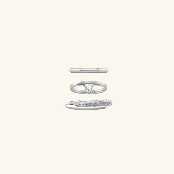 Octagon Ring Stack Kit - Silver in the group Shop / Rings at ANI (ANI_SET_011)