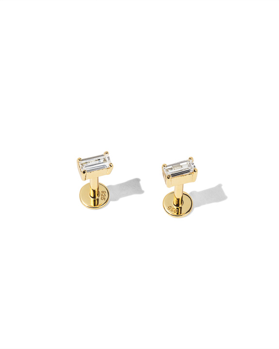 Baguette Labret Gold - Pair in the group Shop / Earrings at ANI (ANI_SET_036)