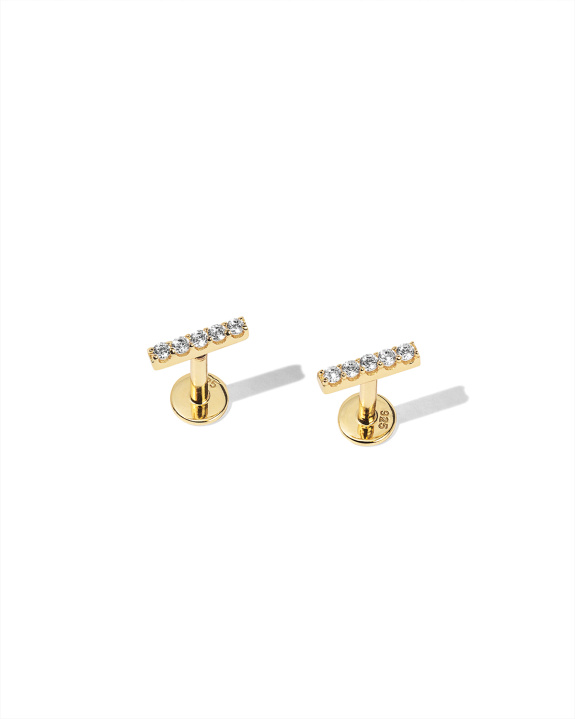 Long Stone Labret Gold - Pair in the group Shop / Earrings at ANI (ANI_SET_038)