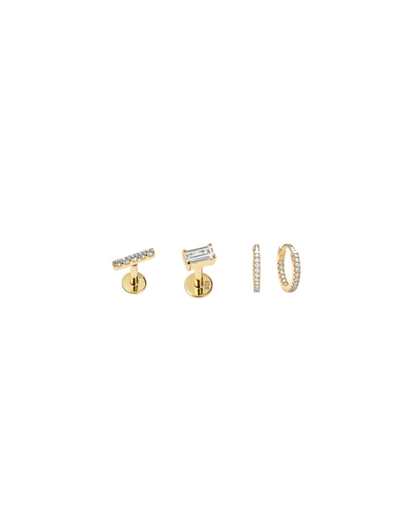 Labret and Huggie Kit - Gold in the group Shop / Earrings at ANI (ANI_SET_046)