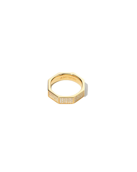 Pavé Chunky Octagon Ring Gold in the group Shop / Rings at ANI (ANI_VA_013)