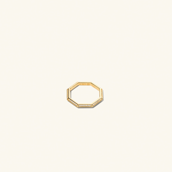 Pavé Triangle Octagon Ring Gold in the group Shop / Rings at ANI (ANI_VA_021)