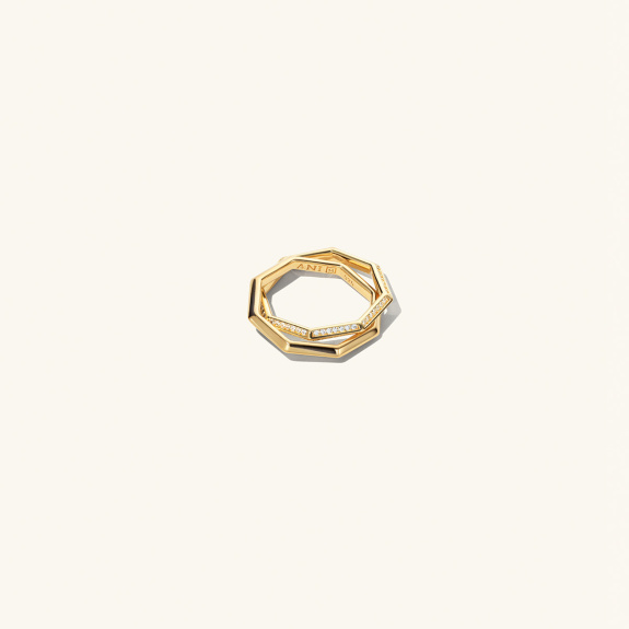 Double Octagon Ring Gold in the group Shop / Rings at ANI (ANI_VA_031)