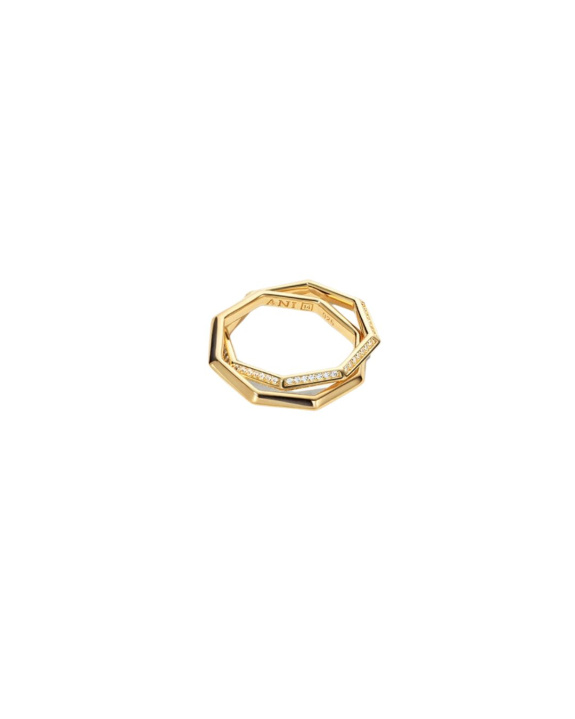 Double Octagon Ring Gold in the group Shop / Rings at ANI (ANI_VA_031)