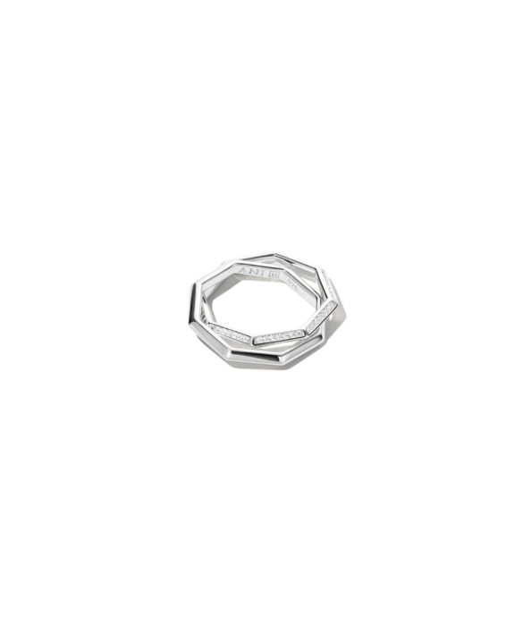 Double Octagon Ring Silver in the group Shop / Rings at ANI (ANI_VA_032)